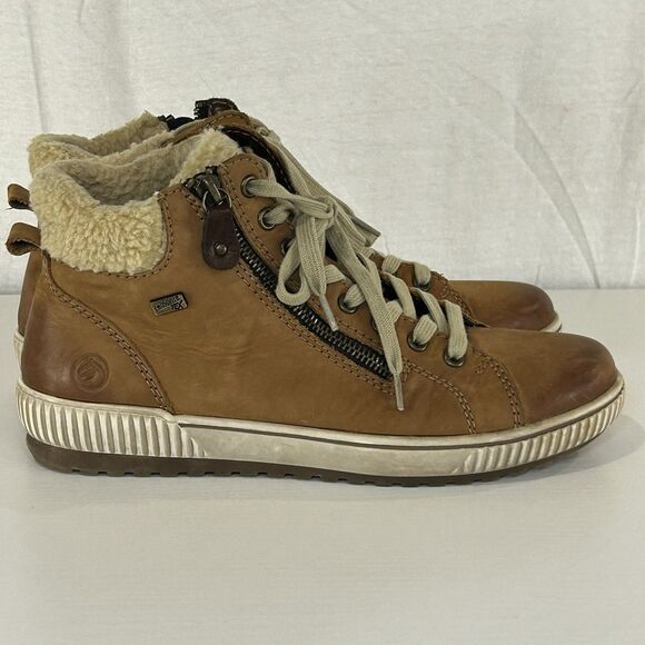 Remonte Tex Maditta Women's Brown Leather Lace Up Ankle Boots Size EU 40 US 9.5 - Picture 1 of 9
